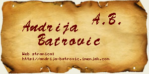 Andrija Batrović vizit kartica